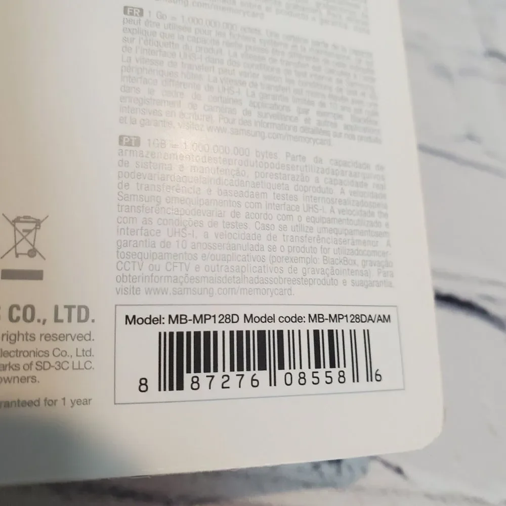 NEW Samsung 128 GB EVO Sealed Package MicroSDXC‎ UHS-I Card Memory Card